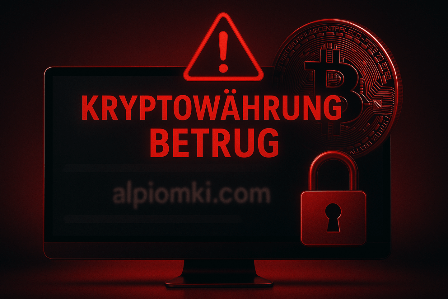 alpionki.com Kryptowährung Betrug – Warnhinweis auf gesperrtes Konto und Bitcoin-Verlust