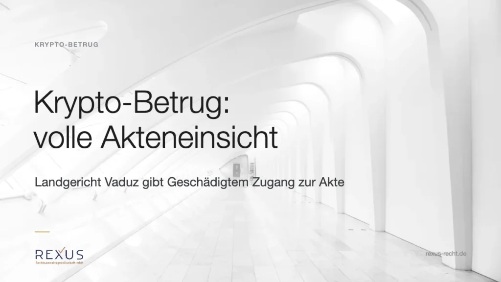 Krypto-Betrug: volle Akteneinsicht in Liechtenstein